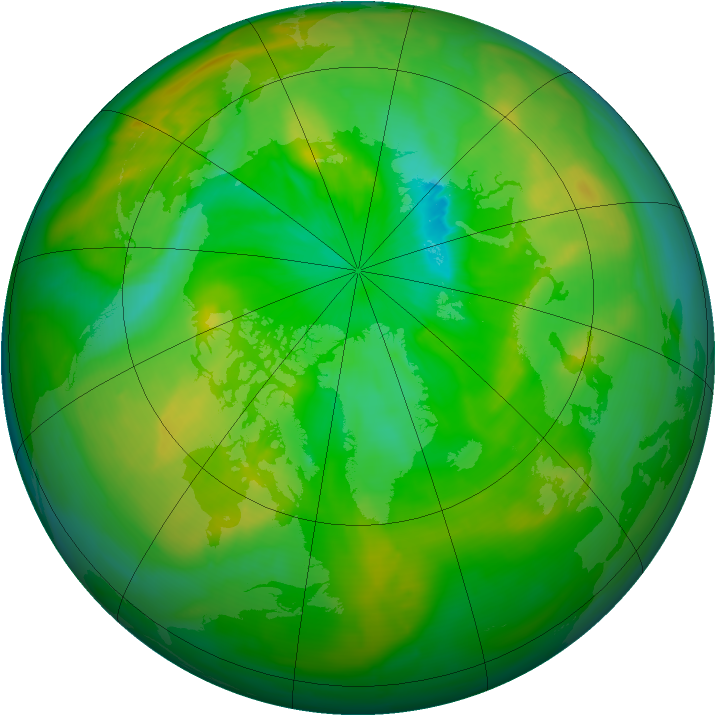 Arctic ozone map for 07 July 2015